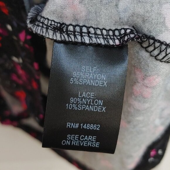 TORRID plus size 2 Super soft knit babydoll peasant lace top blouse black - Picture 9 of 9